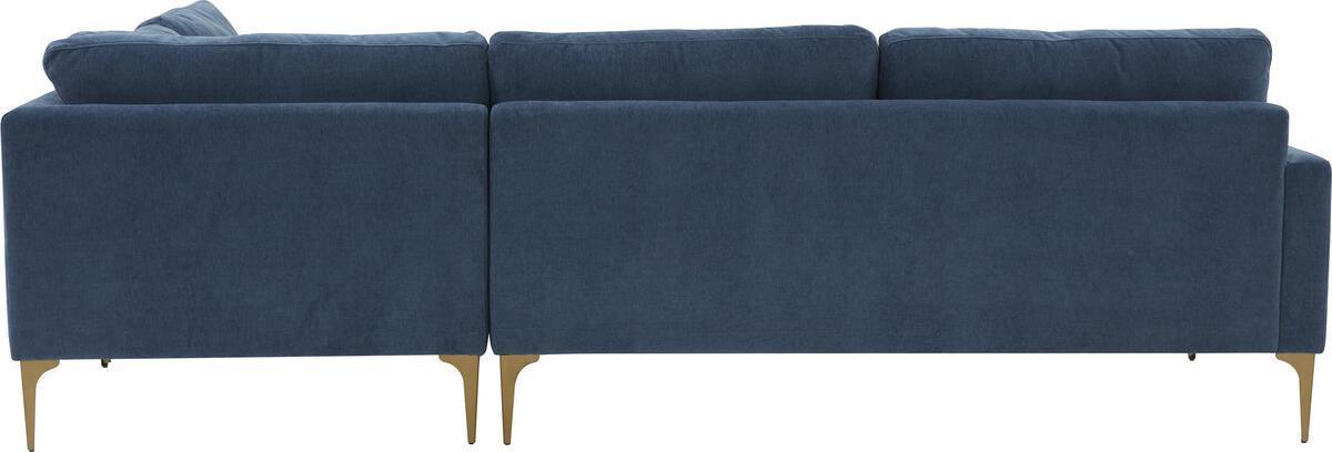 Tov Furniture Sectional Sofas - Serena Blue Velvet Large RAF Chaise Sectional