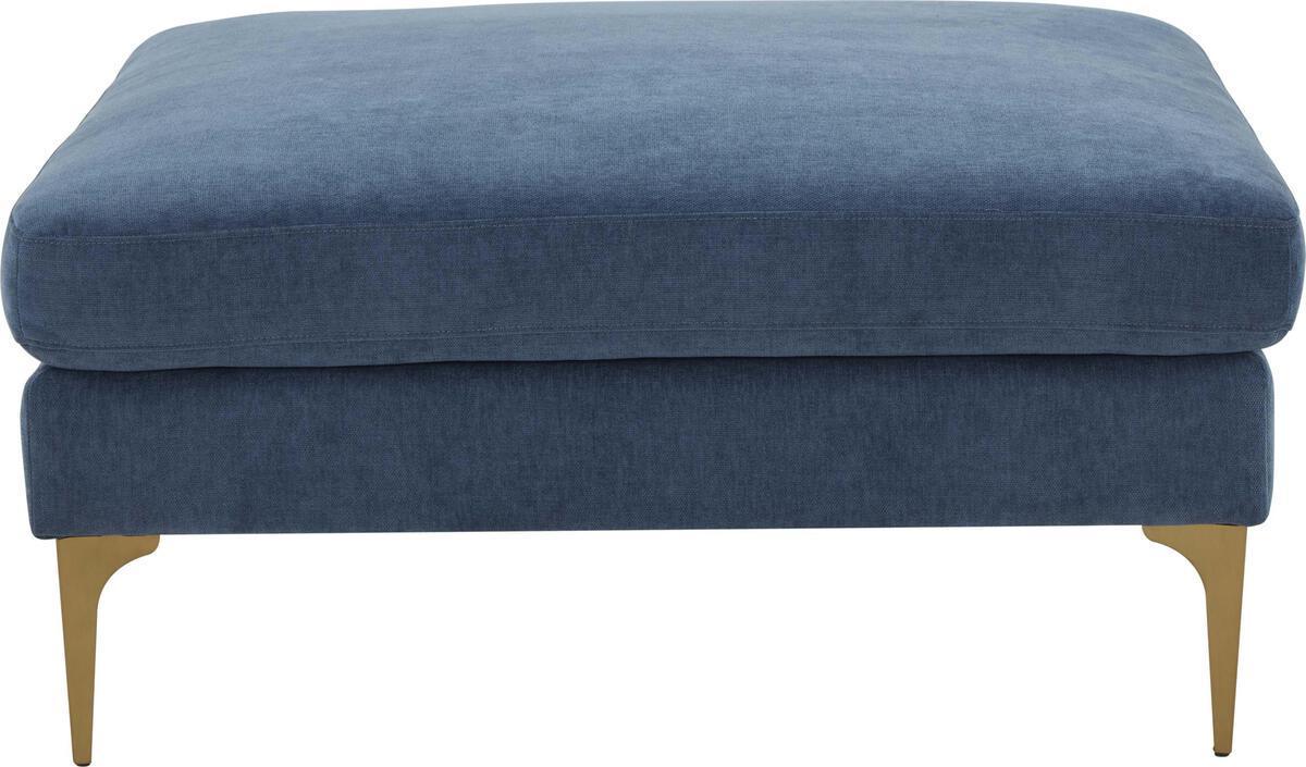 Tov Furniture Ottomans & Stools - Serena Blue Velvet Ottoman