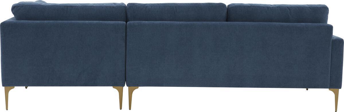 Tov Furniture Sectional Sofas - Serena Blue Velvet RAF Chaise Sectional