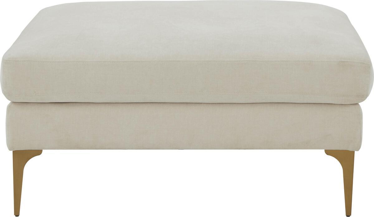 Tov Furniture Ottomans & Stools - Serena Cream Velvet Ottoman