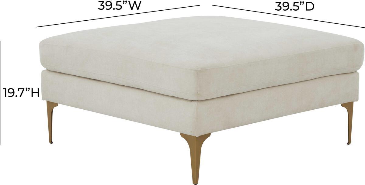 Tov Furniture Ottomans & Stools - Serena Cream Velvet Ottoman