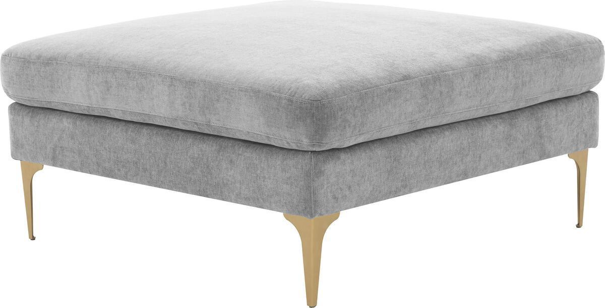 Tov Furniture Ottomans & Stools - Serena Gray Velvet Ottoman
