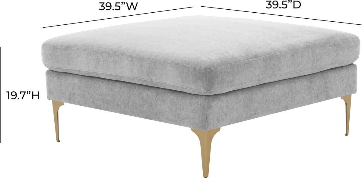 Tov Furniture Ottomans & Stools - Serena Gray Velvet Ottoman