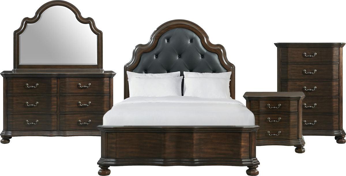 Elements Bedroom Sets - Serena King 2-Drawer Platform Storage 5PC Bedroom Set Espresso
