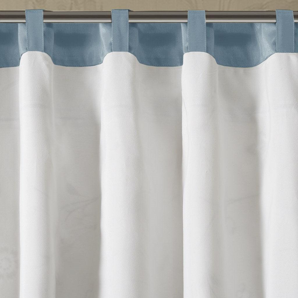 Olliix.com Curtains - Serene 84 H Embroidered Window Panel Blue