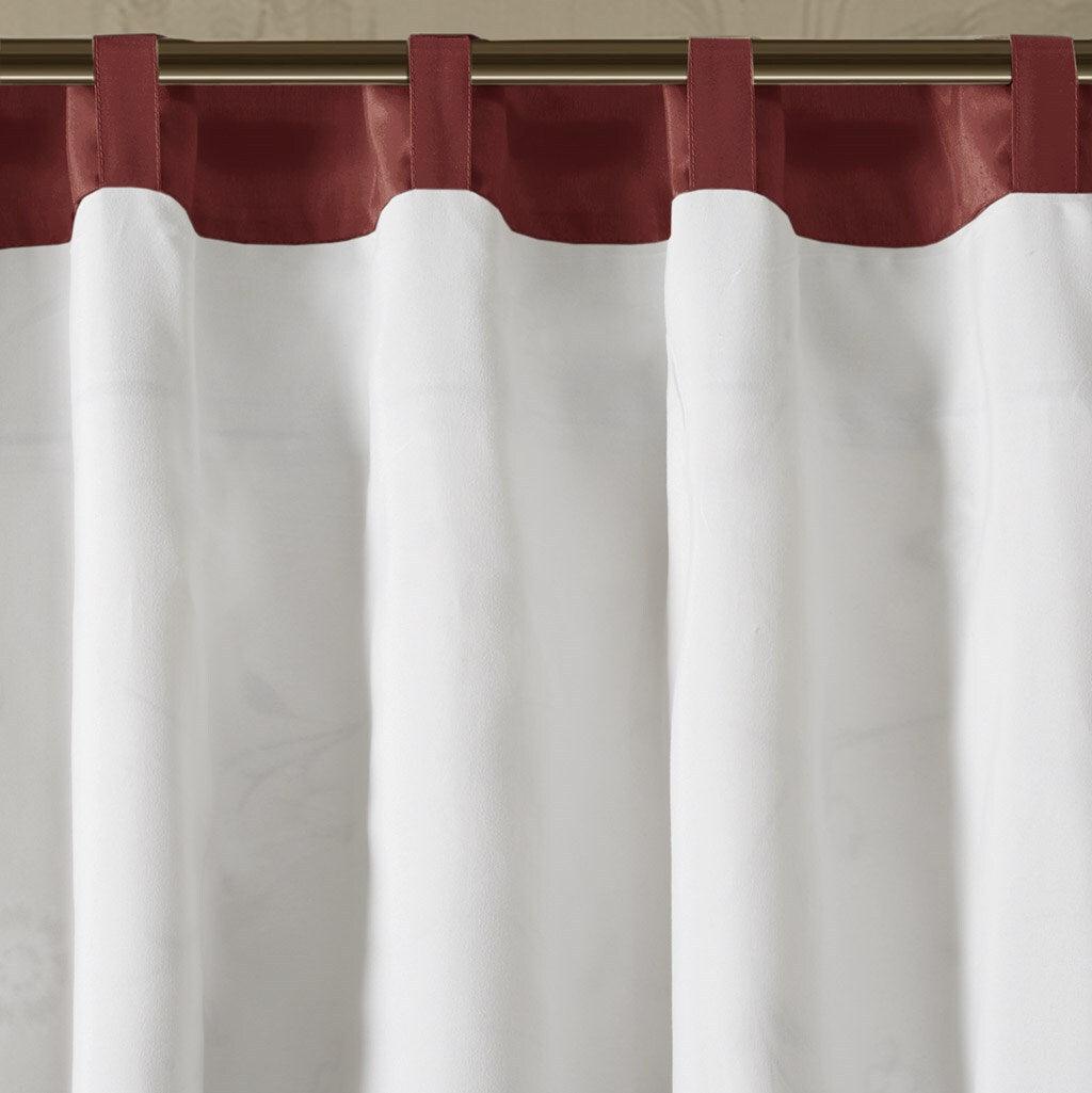 Olliix.com Curtains - Serene 84 H Embroidered Window Panel Red