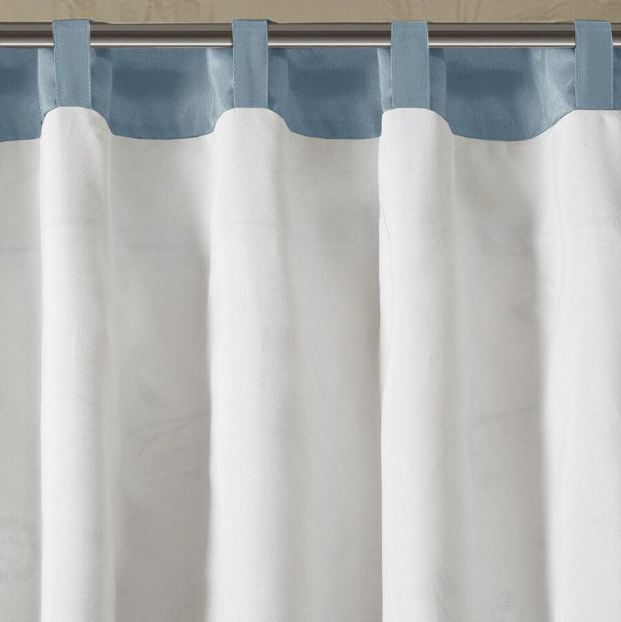 Olliix.com Curtains - Serene Embroidered Window Valance Blue