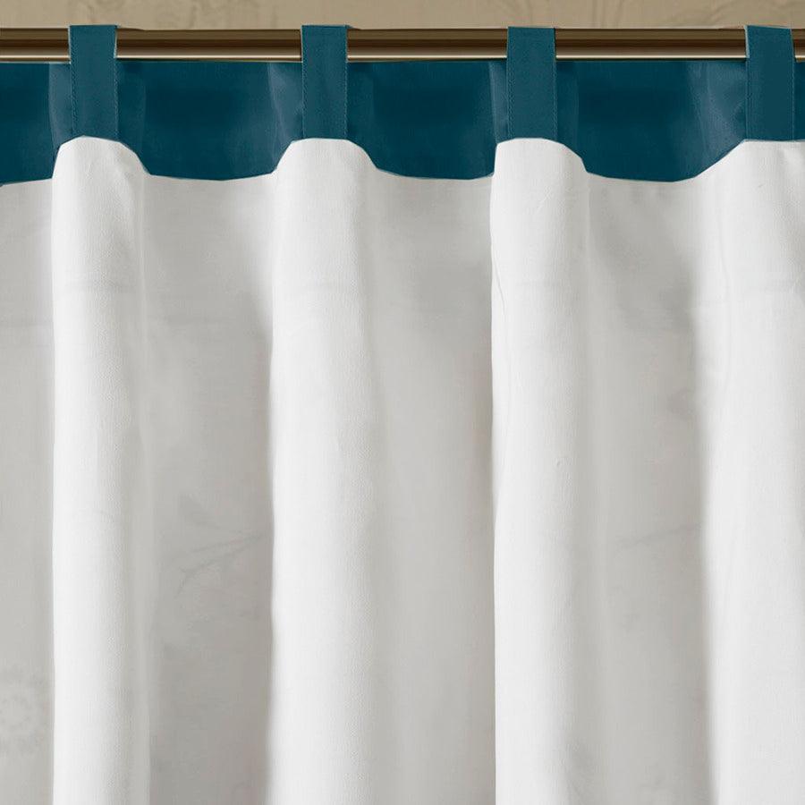 Olliix.com Curtains - Serene Embroidered Window Valance Navy