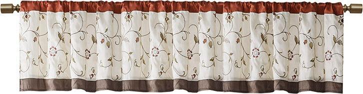 Olliix.com Curtains - Serene Embroidered Window Valance Spice