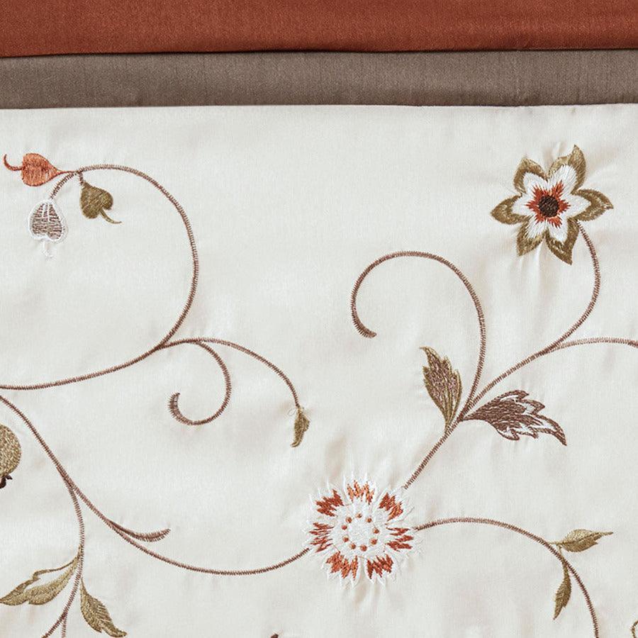 Olliix.com Curtains - Serene Embroidered Window Valance Spice
