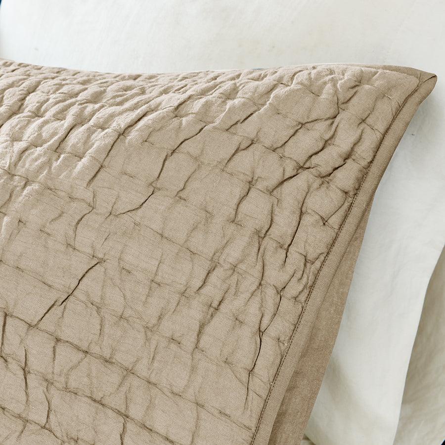 Olliix.com Comforters & Blankets - Serene Transitional Cotton Hand Quilted Coverlet Set King Linen