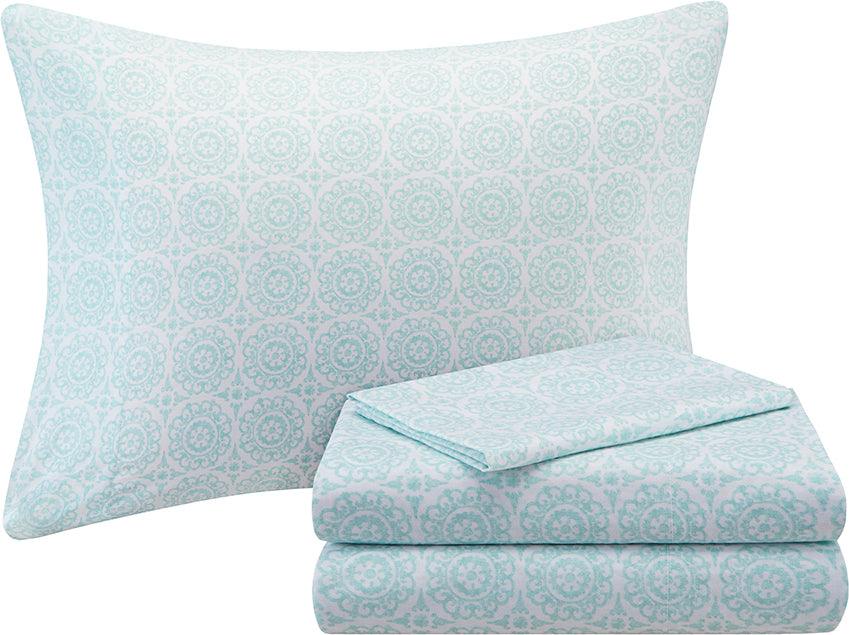 Olliix.com Comforters & Blankets - Serenity Complete 26 " W Comforter and Cotton Sheet Set Coral Queen