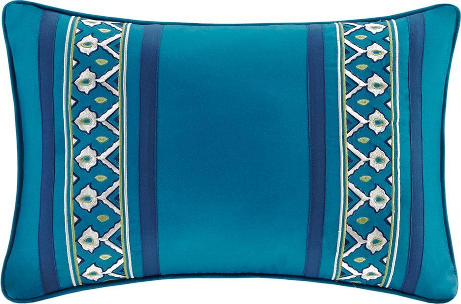 Olliix.com Comforters & Blankets - Serenity Complete Global Inspired Comforter and Cotton Sheet Set Blue Queen