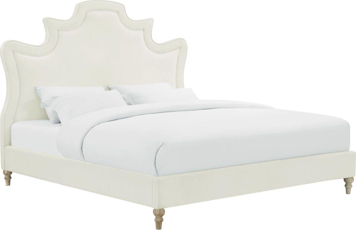 Tov Furniture Beds - Serenity Cream Velvet Bed in King