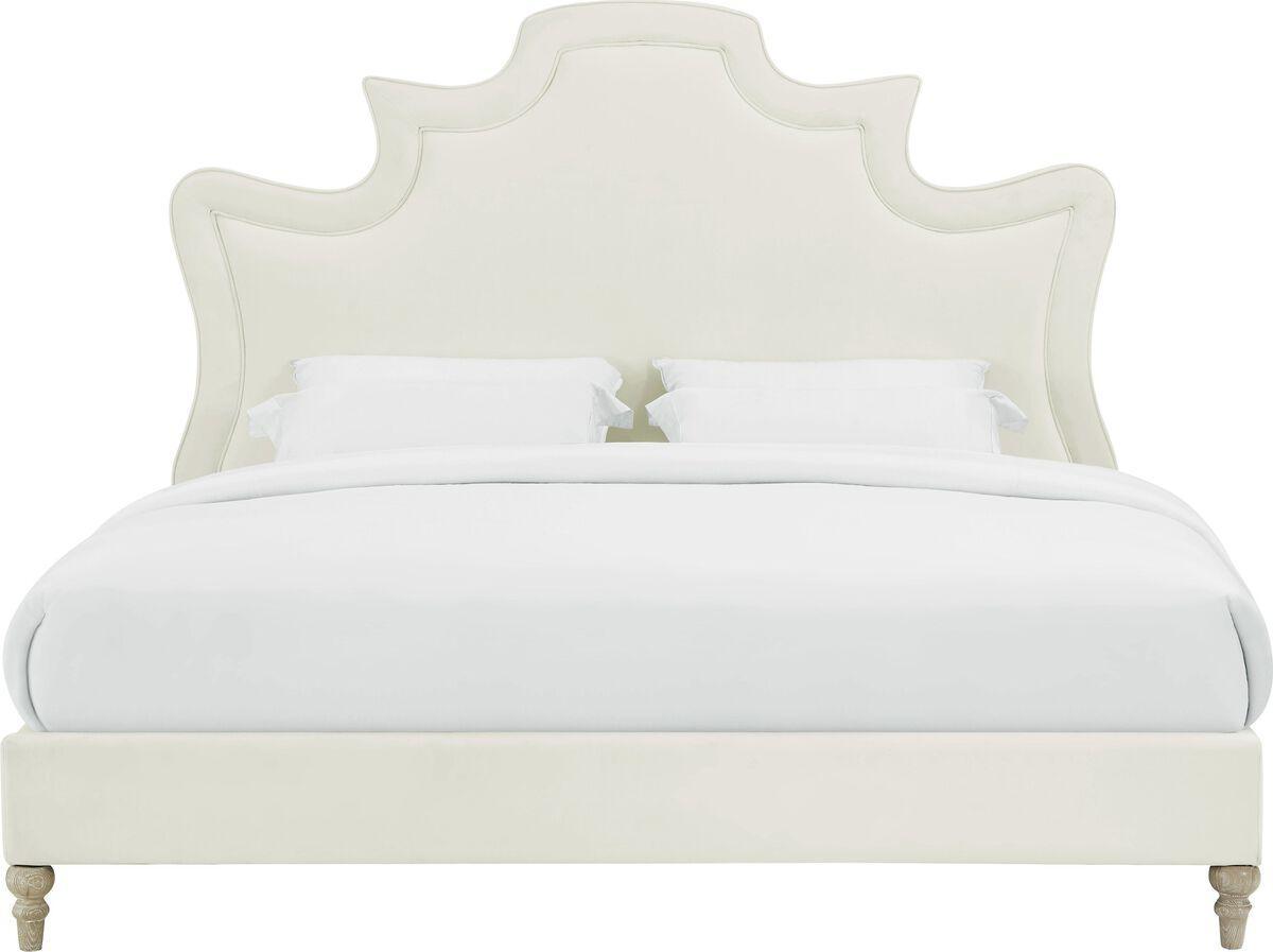 Tov Furniture Beds - Serenity Cream Velvet Bed in King