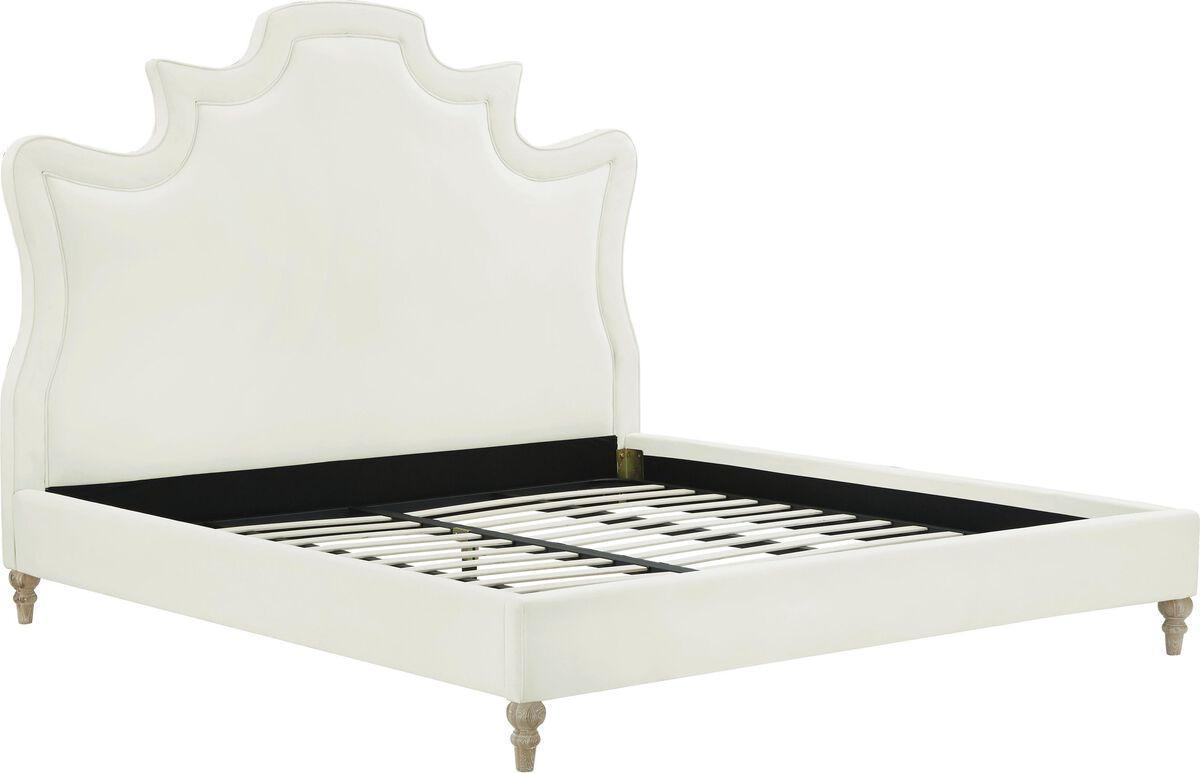 Tov Furniture Beds - Serenity Cream Velvet Bed in King