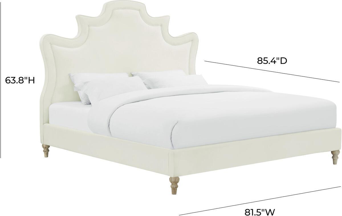 Tov Furniture Beds - Serenity Cream Velvet Bed in King