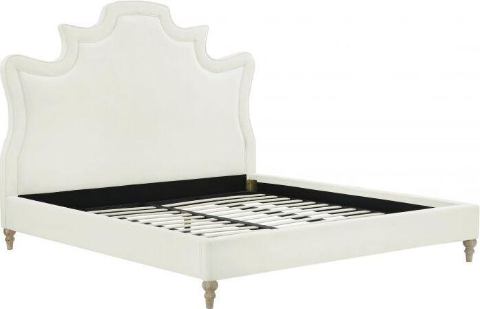Tov Furniture Beds - Serenity Cream Velvet Bed in Queen