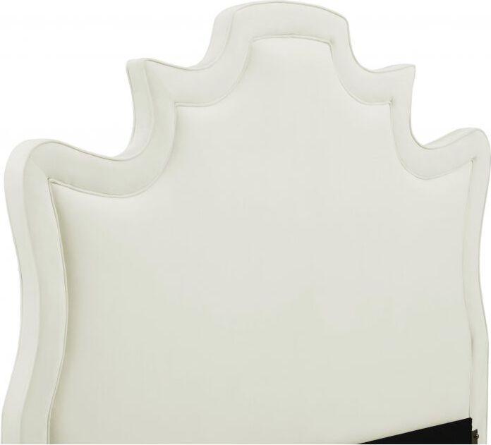 Tov Furniture Beds - Serenity Cream Velvet Bed in Queen