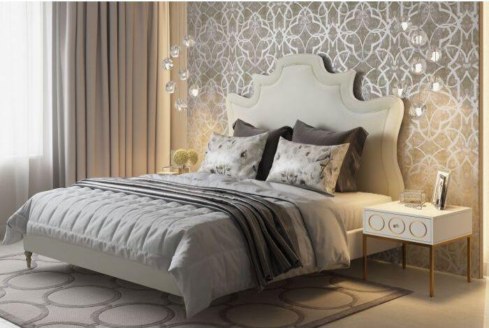 Tov Furniture Beds - Serenity Cream Velvet Bed in Queen