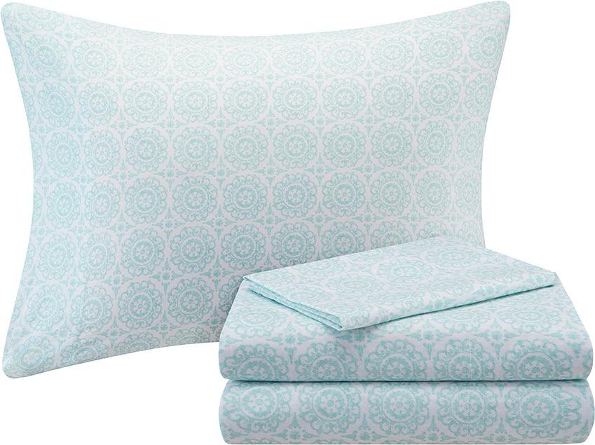 Olliix.com Comforters & Blankets - Serenity Full Complete Global Inspired Comforter and Cotton Sheet Set Coral