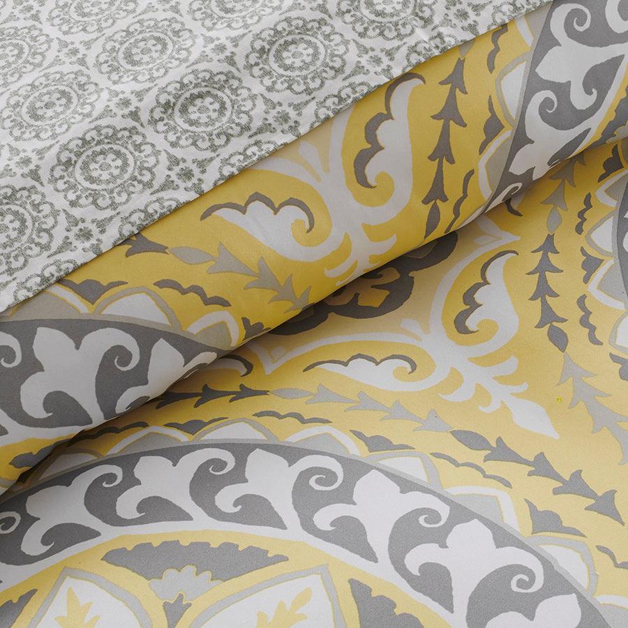 Olliix.com Comforters & Blankets - Serenity Full Complete Global Inspired Comforter and Cotton Sheet Set Yellow