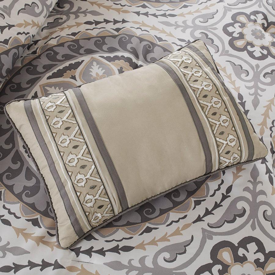 Olliix.com Comforters & Blankets - Serenity Transitional Complete Comforter and Cotton Sheet Set Taupe Full