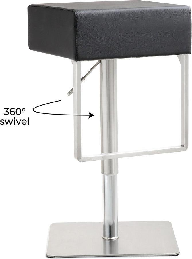 Tov Furniture Barstools - Seville Black Stainless Adjustable Barstool