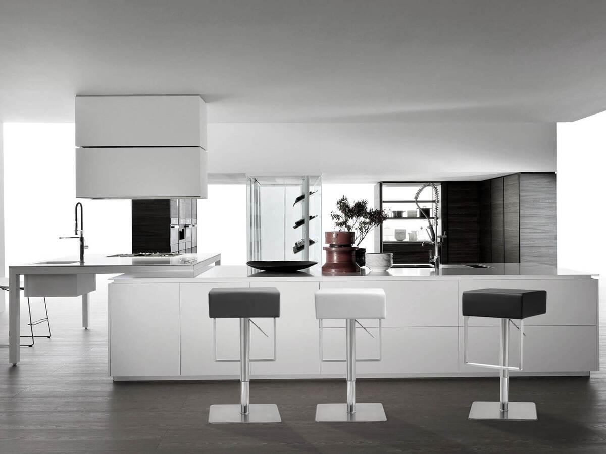 Tov Furniture Barstools - Seville Black Stainless Adjustable Barstool