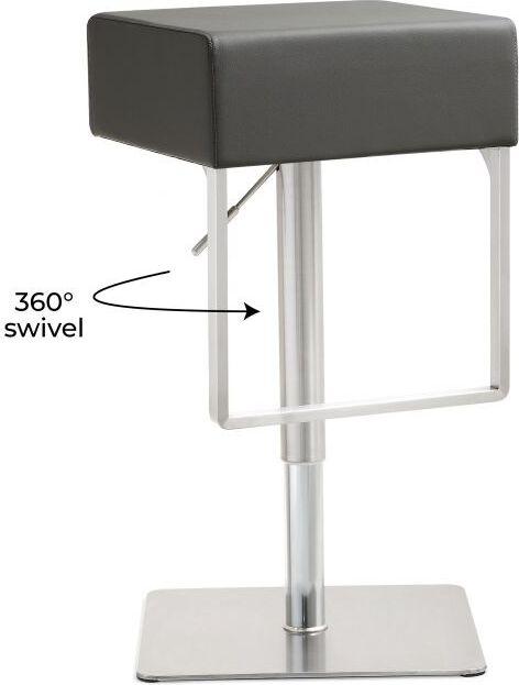 Tov Furniture Barstools - Seville Grey Stainless Adjustable Barstool