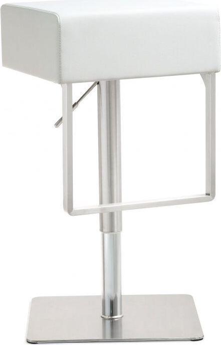 Tov Furniture Barstools - Seville White Stainless Adjustable Barstool