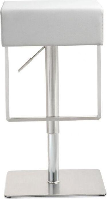 Tov Furniture Barstools - Seville White Stainless Adjustable Barstool