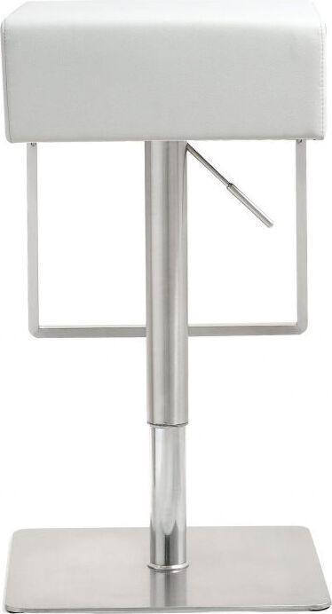 Tov Furniture Barstools - Seville White Stainless Adjustable Barstool