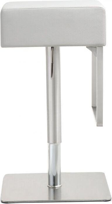 Tov Furniture Barstools - Seville White Stainless Adjustable Barstool