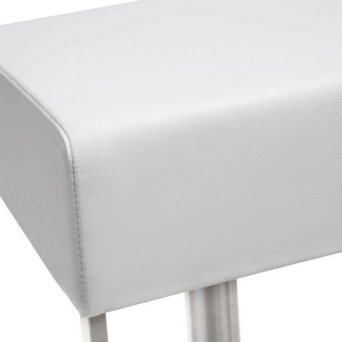 Tov Furniture Barstools - Seville White Stainless Adjustable Barstool