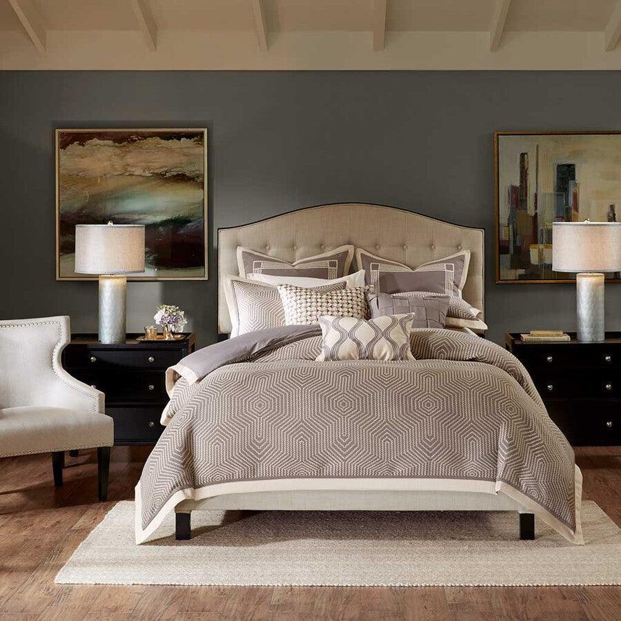 Olliix.com Comforters & Blankets - Shades King Modern & Contemporary Comforter Set Gray