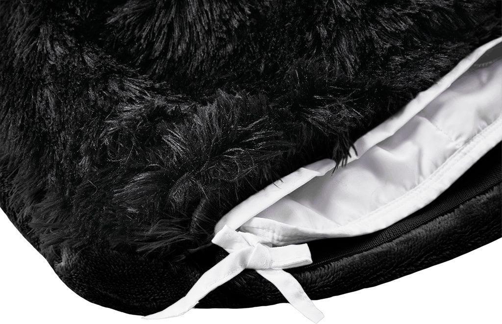 Olliix.com Comforters & Blankets - Shaggy Fur Weighted Blanket Black BR51-3077