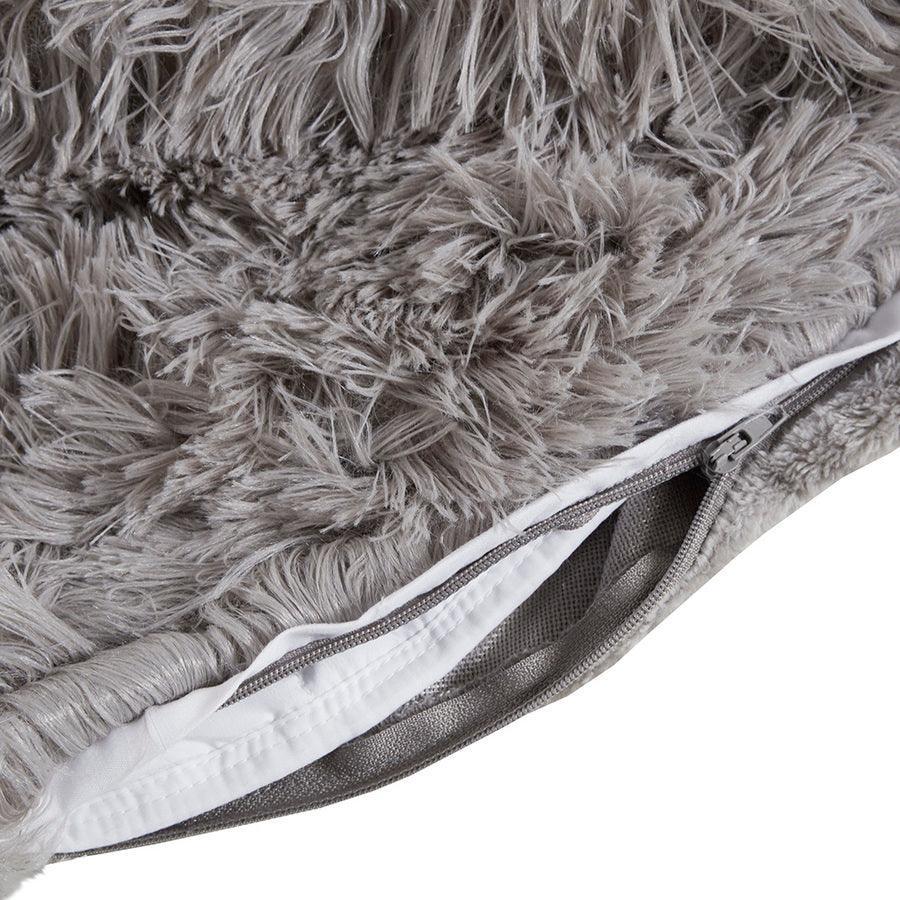 Olliix.com Comforters & Blankets - Shaggy Fur Weighted Blanket Grey BR51-3078