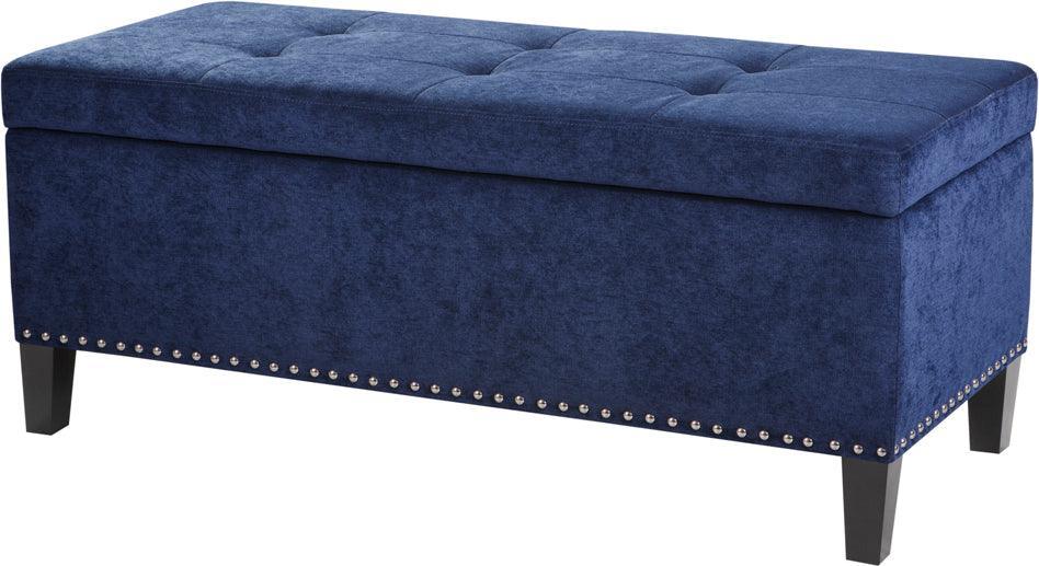 Olliix.com Benches - Shandra II Tufted Top Storage Bench Blue