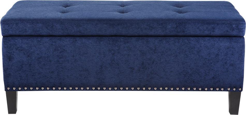 Olliix.com Benches - Shandra II Tufted Top Storage Bench Blue