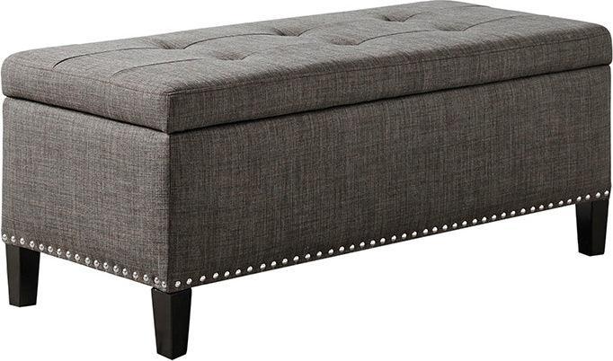 Olliix.com Benches - Shandra II Tufted Top Storage Bench Charcoal