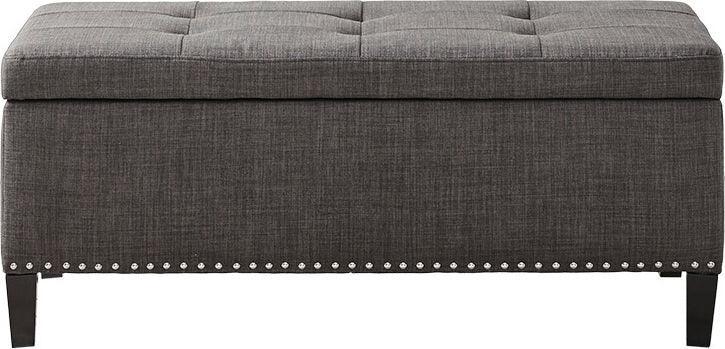 Olliix.com Benches - Shandra II Tufted Top Storage Bench Charcoal