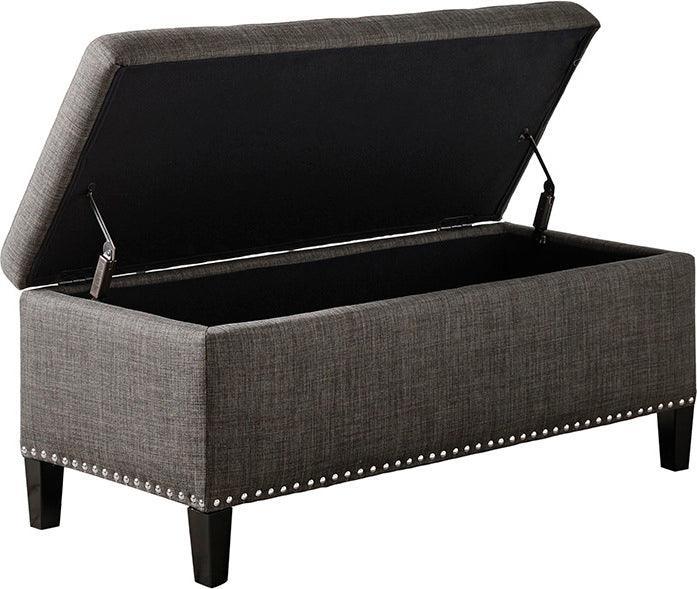 Olliix.com Benches - Shandra II Tufted Top Storage Bench Charcoal