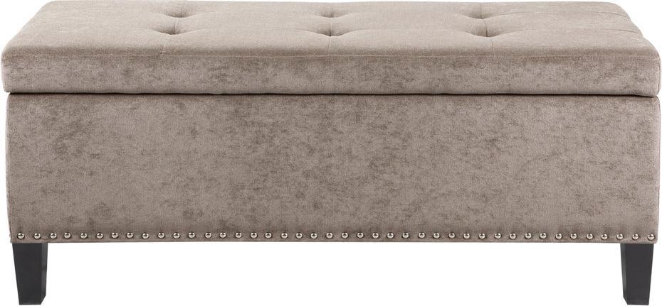 Olliix.com Benches - Shandra II Tufted Top Storage Bench Taupe