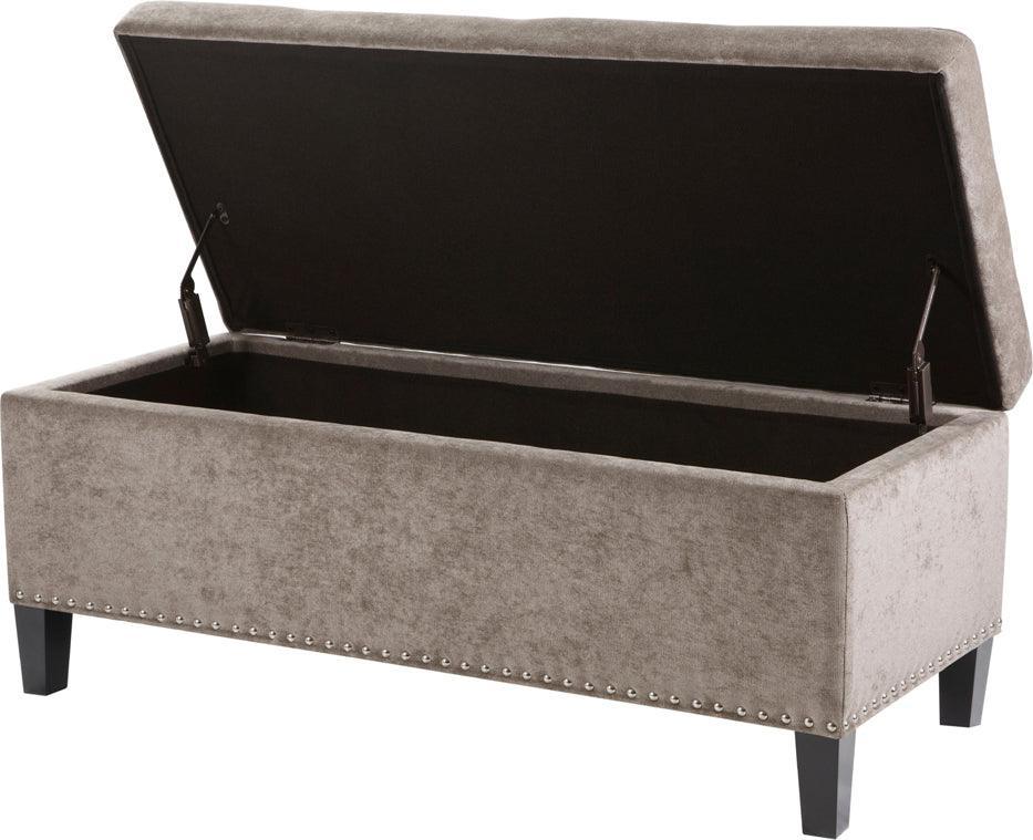 Olliix.com Benches - Shandra II Tufted Top Storage Bench Taupe