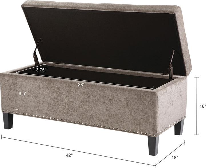 Olliix.com Benches - Shandra II Tufted Top Storage Bench Taupe