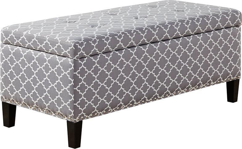 Olliix.com Ottomans & Stools - Shandra Modern/Contemporary II Tufted Top Storage Bench 42W x 18D x18H" Gray