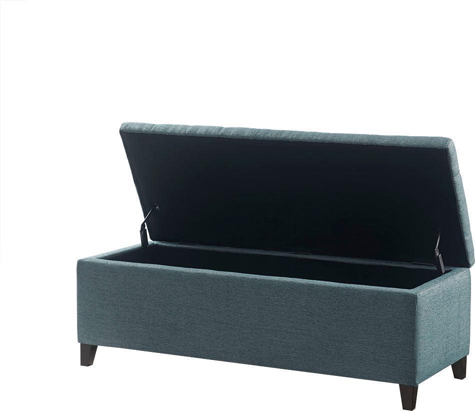 Olliix.com Benches - Shandra Tufted Top Storage Bench Blue