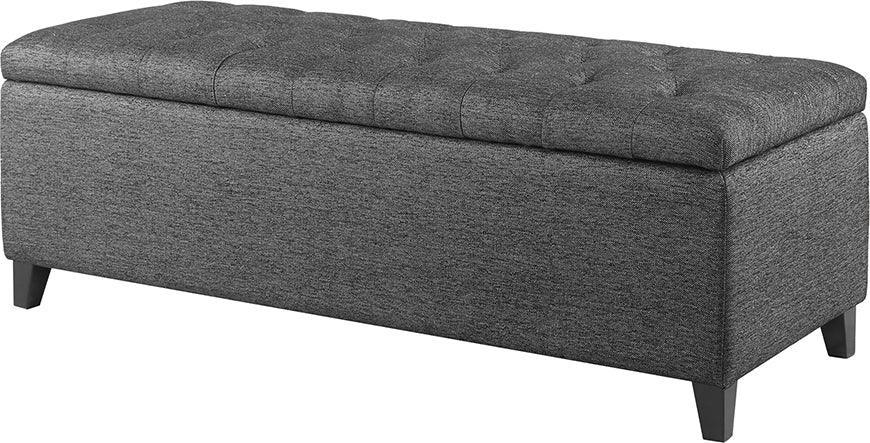 Olliix.com Benches - Shandra Tufted Top Storage Bench Charcoal