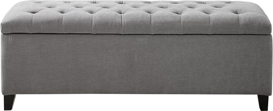 Olliix.com Benches - Shandra Tufted Top Storage Bench Gray